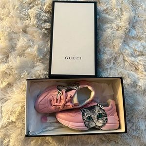 GUCCI PINK RHYTON MYSTIC CAT SNEAKERS SIZE 36.5